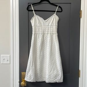 Max Studio White Cotton Eyelet Dress